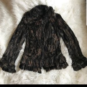 Genuine fur coat.  Exquisite rabbit fur jacket